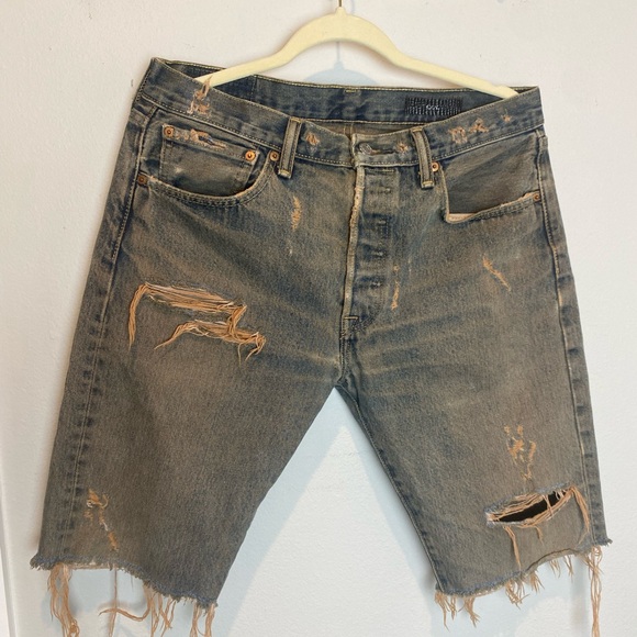Crac Studios Mudwash Denim Distressed Men Shorts 32